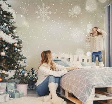 Christmas snowflakes shiny effect wall mural - TenStickers