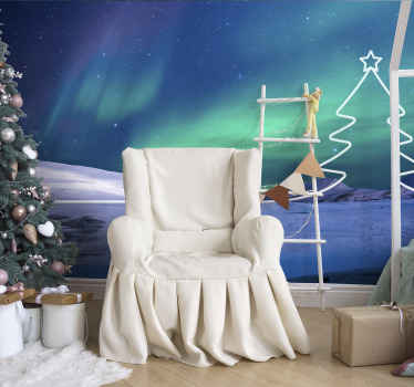 Christmas tree Line Lounge Photo Wallpaper - TenStickers