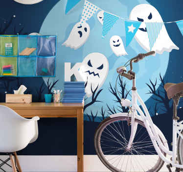 Fotomural infantil halloween fantasmas gruñones - TenVinilo