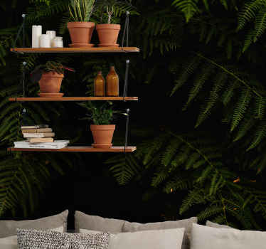 Páfrány levél fa falfestmény - TenStickers