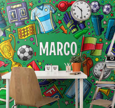 football passion with name custom wall mural - TenStickers