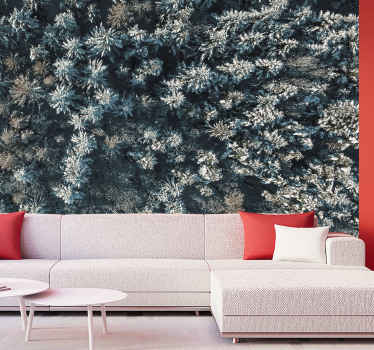 Puita ylhäältä tapetti kuvalla valokuvatapetti metsä - Tenstickers