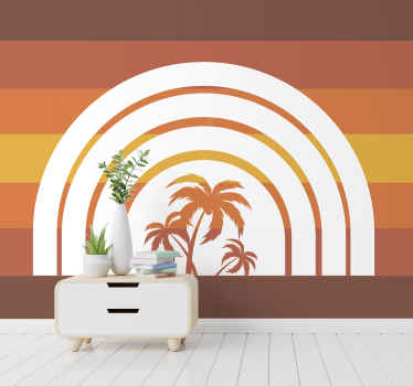 Retro naplemente és pálmafák photomural - TenStickers
