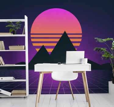 Vintage och retro sun berg fototapet - Tenstickers