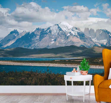 Fotomural naturaleza Reflejo montañoso de la patagonia en charco - TenVinilo