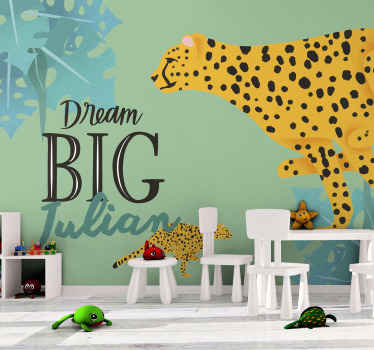 Personalised Leopards Jungle  custom wall mural - TenStickers