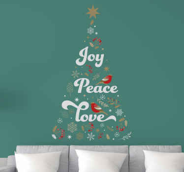 Joy Peace Love christmas wall mural - TenStickers