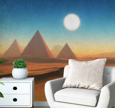 Desert Pyramids Sunrise landscape mural - TenStickers