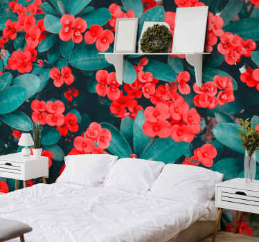 Red Floral Arrangement flower mural - TenStickers