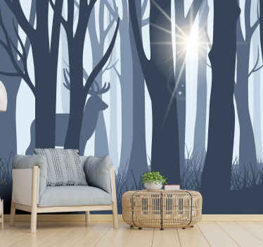 Silhuettrenar och träd fototapet - Tenstickers