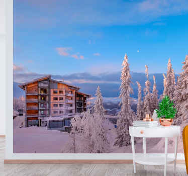 Rakennus metsässä valokuvatapetti metsä - Tenstickers