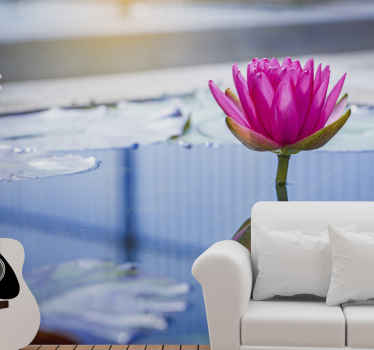 Fotomural 3D flor color lila - TenVinilo