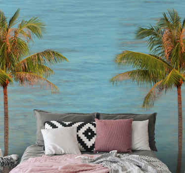 Beach with palm trees tree mural - TenStickers