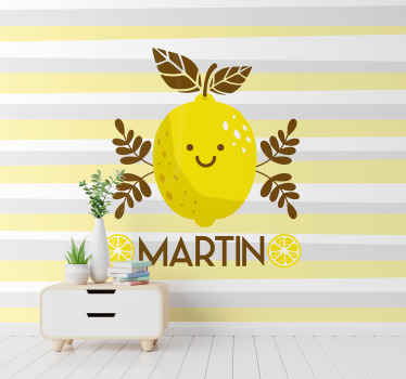 Smiling Lemon Decor custom wall mural - TenStickers