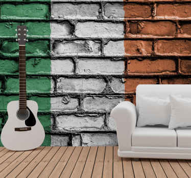 ireland flag brick city wall mural - TenStickers