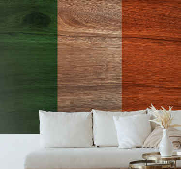 Irish flag wooden city wall mural - TenStickers
