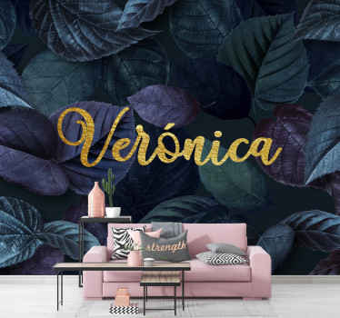 Fototapete Blumen elegantes blattmuster - TenStickers