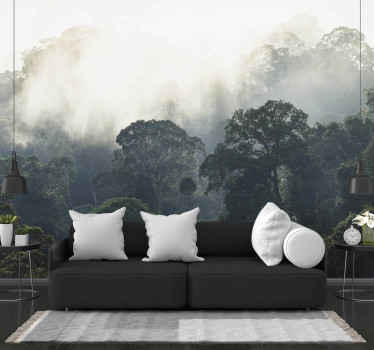 jungle background nature wall mural - TenStickers