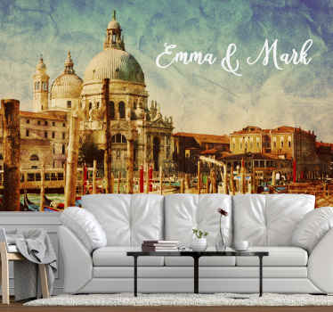 Venetian Canal View city wall mural - TenStickers