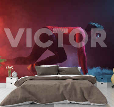 Dynamisch hardlopersilhouet fotobehang mensen - TenStickers