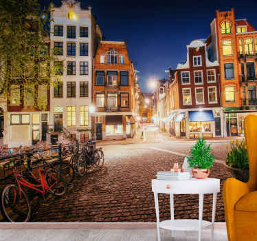 암스테르담 시티 뷰 벽 벽화 - TenStickers