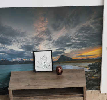 Norway cloudy landscape nature wall mural - TenStickers