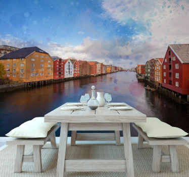 Tondheim's river  wall mural - TenStickers