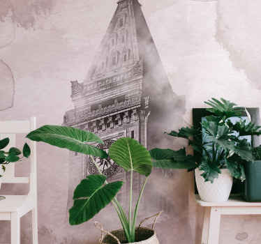 大本钟水彩色调伦敦壁画 - TenStickers