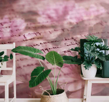 粉色百合与文字百合墙壁画 - TenStickers