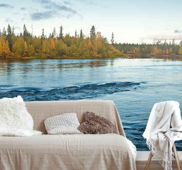 Suomalainen metsä ja joki järvi valokuvatapetti - Tenstickers