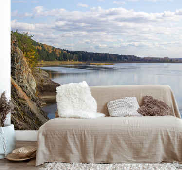 Iso joki ja metsä valokuvatapetti metsä - Tenstickers