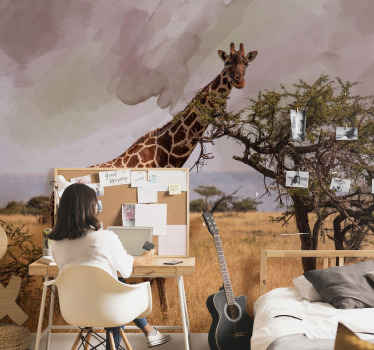 Fototapete Tiere giraffe in der natur - TenStickers