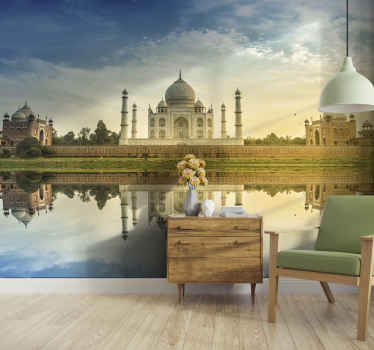 Taj Mahal and reflection lake wall mural - TenStickers