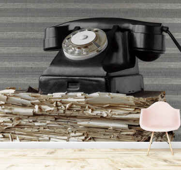 Antika telefon eski duvar resmi - TenStickers