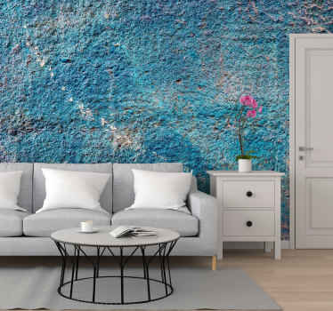 Mural albastru deschis efect de perete living - TenStickers
