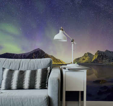 Nordlys-show landskab fototapet - TenStickers