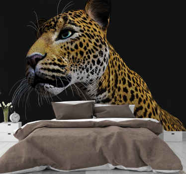 3D fierce leopard  3D Wall Mural - TenStickers