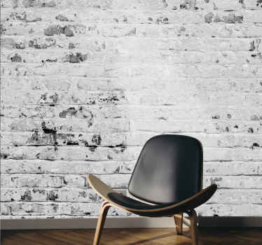 Worn white brick texture  brick wall mural - TenStickers