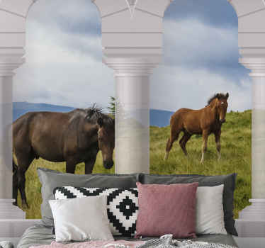 Majestic horses view wall mural - TenStickers