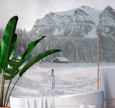 Realistic snowy forest Christmas wall mural - TenStickers