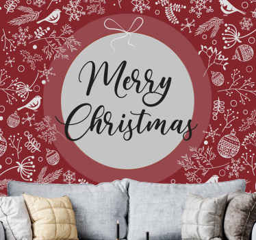 Festive Holiday Wishes christmas wall mural - TenStickers