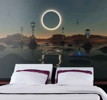 Mural del espacio escena de agua celestial - TenVinilo