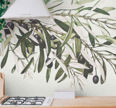 σύγχρονη τοιχογραφία κλαδί ελιάς - TenStickers