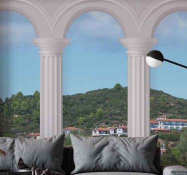 ρεαλιστική ελληνική στήλη προσαρμοσμένη τοιχογραφία τοίχου - TenStickers