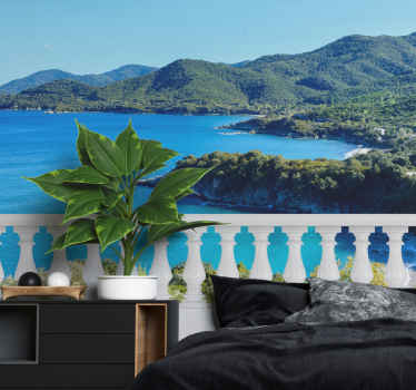 λευκή ελληνική ταπετσαρία προσαρμοσμένη τοιχογραφία τοίχου - TenStickers