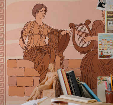 ελληνική κεραμική τοιχογραφία vintage τοίχο - TenStickers