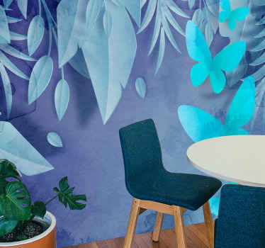 Latające liście motyle fototapeta 3d - TenStickers
