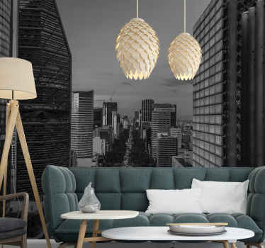 Fotomural ciudad Noche panorámica de la ciudad de méxico - TenVinilo