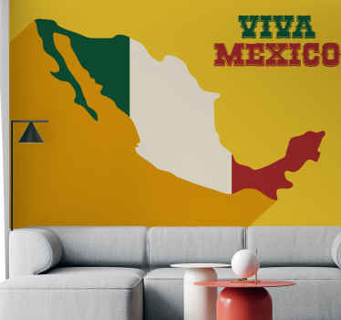 Fotomural mapamundi viva México - TenVinilo