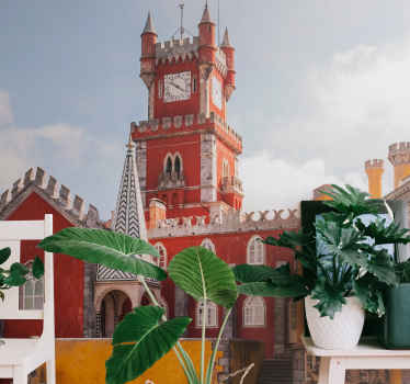 Istorinis raudonas bokštas miesto sienų freska - „Tenstickers“